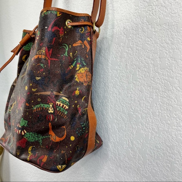 Piero Guidi Magic Circus 'Sophia' Leather Bucket Drawstring Bag - Picture 4 of 11